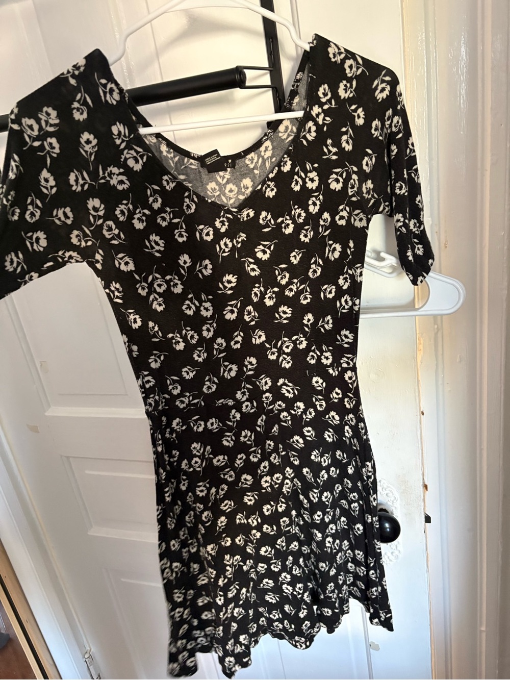 Forever 21 Black Dress with White Floral Print